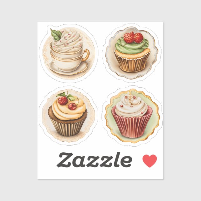 Pegatina Cupcakes y tazas 15 (Hoja)