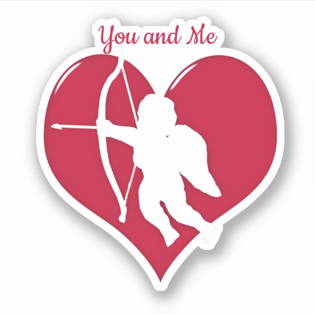 Pegatina Cupido Amor Día de San Valentín  (Anverso)