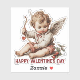Pegatina Cupido Antiguo con Arco de Corazón