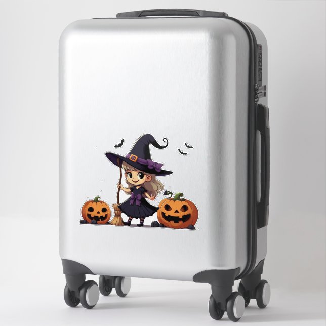 Pegatina Cura, bruja anime Halloween (Maleta)