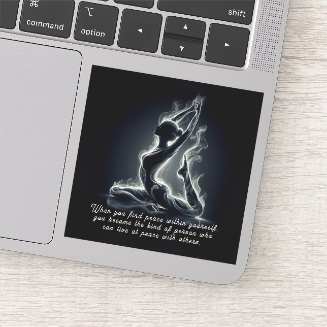 Pegatina Curador de Reiki de yoga, una pierna de paloma (Detalle)