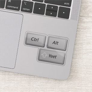 Pegatina Curiosa Computadora Geek Laptop Prank Yeet Delete