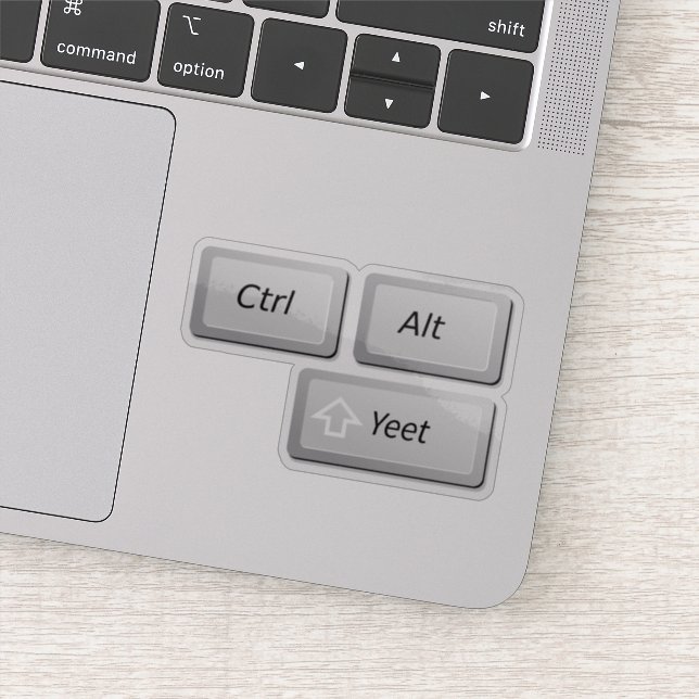 Pegatina Curiosa Computadora Geek Laptop Prank Yeet Delete  (Detalle)