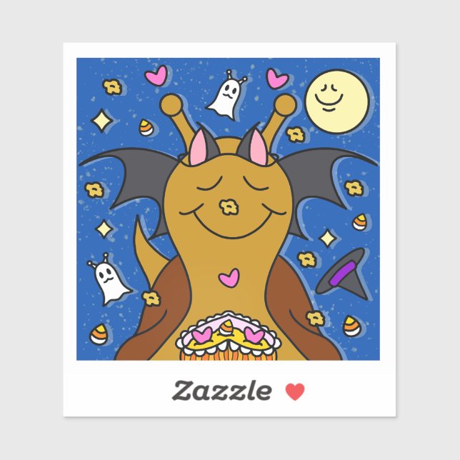 Pegatina Curioso Feliz Bat Vinyl Halloween (Hoja)