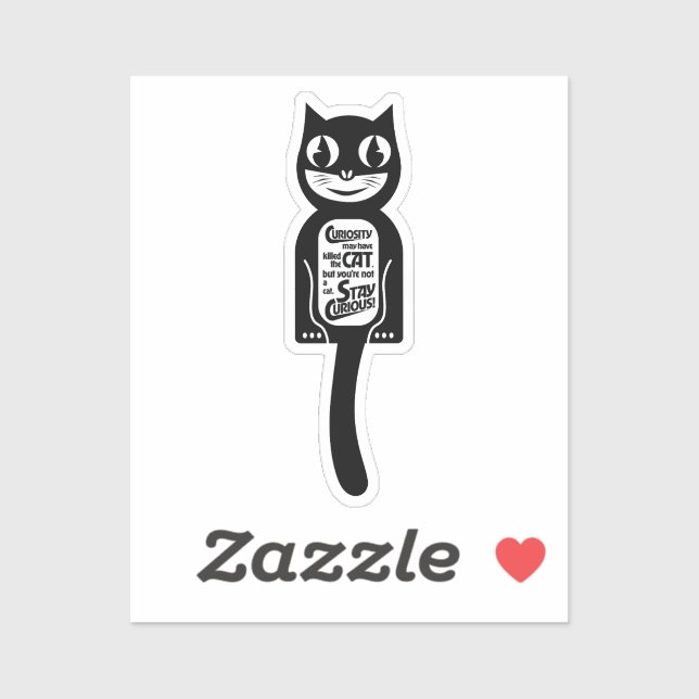 Pegatina Curioso gato negro (Hoja)