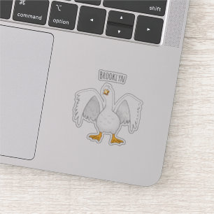 Pegatina Curioso ilustracion de personalizado ganso domésti