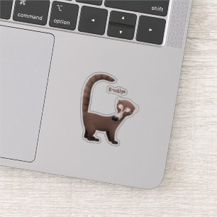 Pegatina Curioso ilustracion personalizado de coatimundi