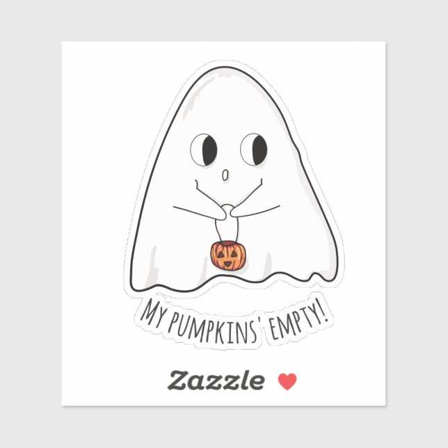 Pegatina Curioso Kawaii Halloween Personalizado fantasma Cu (Hoja)