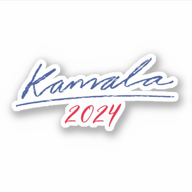 Pegatina Cursiva de Kamala 2024 (Anverso)