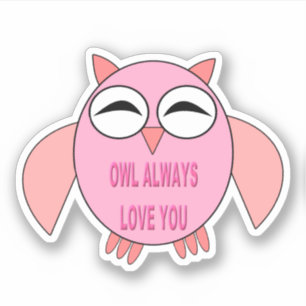 Pegatina Curte Love Message Owl Shaped