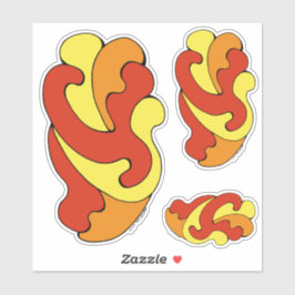 Pegatina Curvas de abrazo (amarillo, rojo, Naranja)