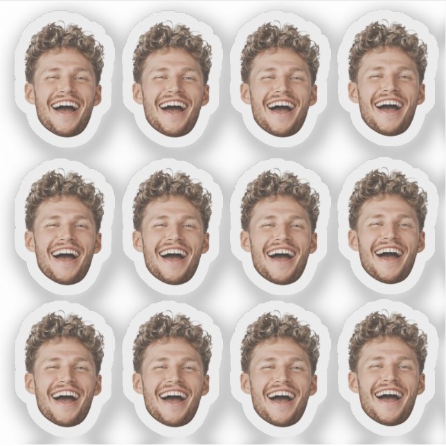Pegatina Custom 12 Face Sticker – Funny Personalized Photo (Anverso)