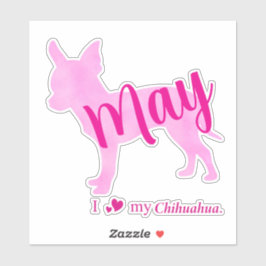 Pegatina Custom Chihuahua Sticker – Pastel Pink Silhouette