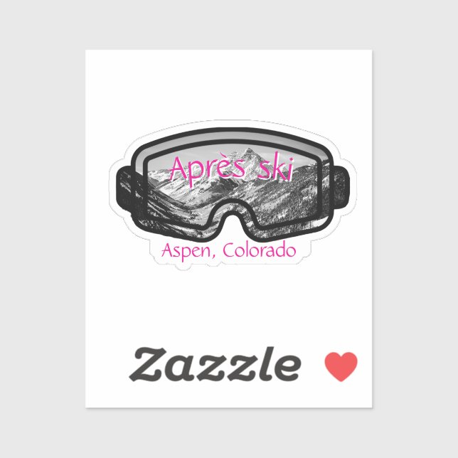 Pegatina Custom-Cut Vinyl Aspen Apres Sticker (Hoja)