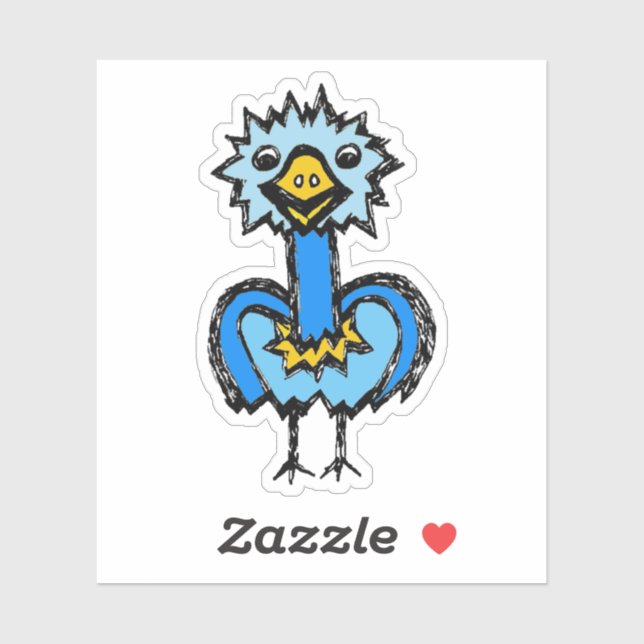 Pegatina Custom-Cut Vinyl Sticker - Emily Emu (Hoja)