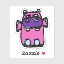 Pegatina Custom-Cut Vinyl Sticker - Henrietta Hippo