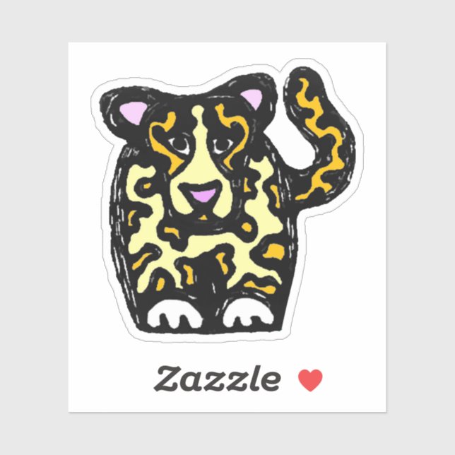 Pegatina Custom-Cut Vinyl Sticker - Jayla Jaguar (Hoja)