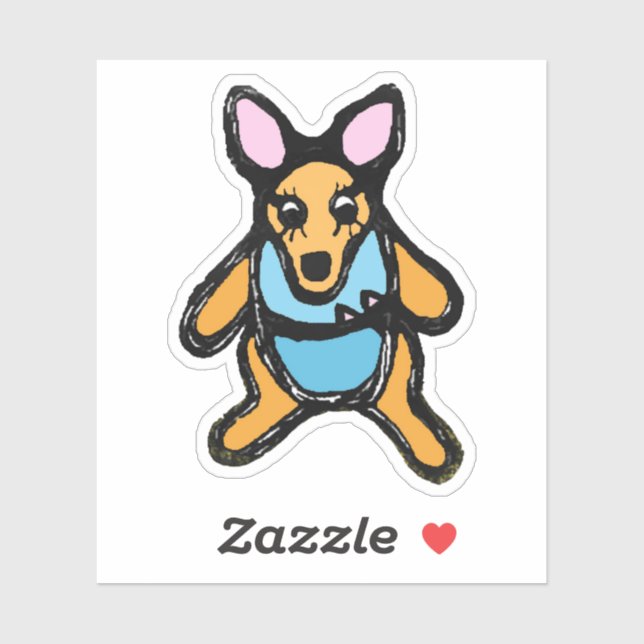 Pegatina Custom-Cut Vinyl Sticker - Kelly Kangaroo (Hoja)