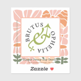 Pegatina Custom-Cut Vinyl Sticker Product Label Watercolor