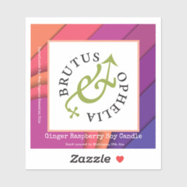 Pegatina Custom-Cut Vinyl Sticker Product Label Watercolor