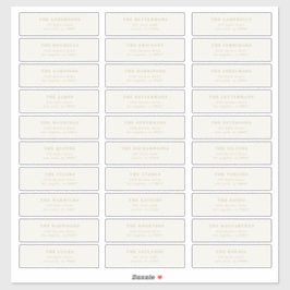 Pegatina Custom Editable Individual Wedding Guest Address