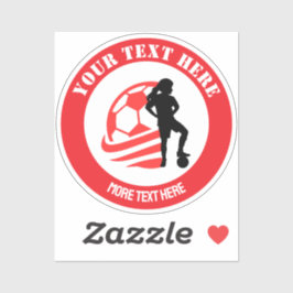 Pegatina Custom Football Girl kid's Football Birthday Party