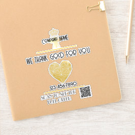 Pegatina Custom HEART Thank GOD For Business Logo THANK YOU
