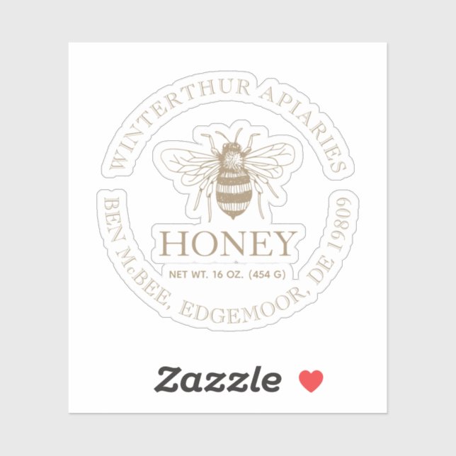 Pegatina Custom Honey Business Promotional (Hoja)