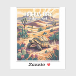 Pegatina Custom Joshua Tree Tortoise Retro Desert Landscape
