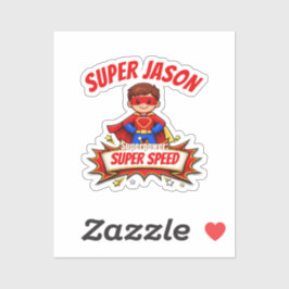 Pegatina Custom Kids Superhero NameCustom-Cut Vinyl Sticker