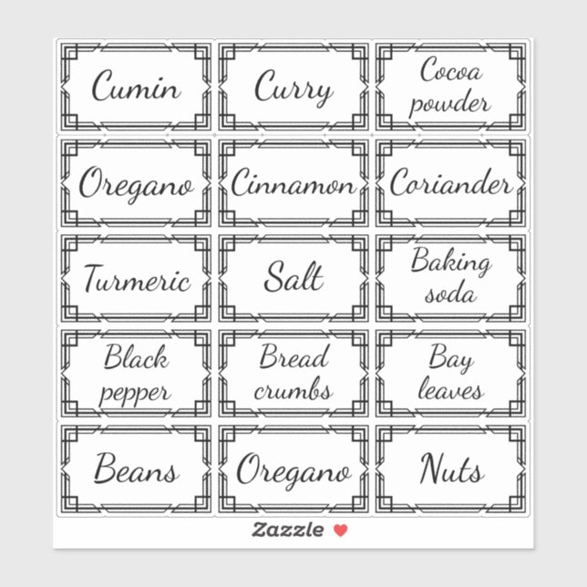 Pegatina Custom Minimal Kitchen Spices Storage Labels (Hoja)
