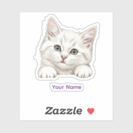 Pegatina Custom Name Personalized Kitten Art Gift