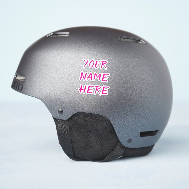 Pegatina Custom Name Text Script Pink Helmet Stickers (Lado del casco)
