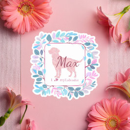 Pegatina Custom Pastel Pink Labrador Retriever Sticker Gift