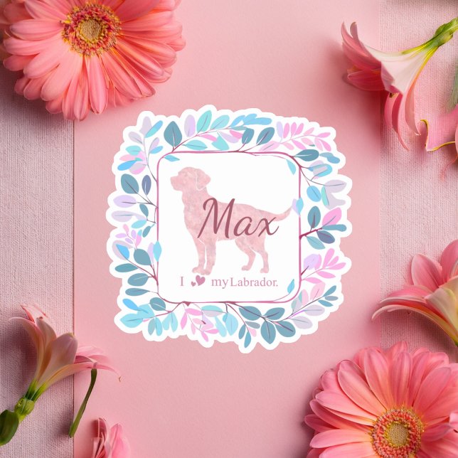 Pegatina Custom Pastel Pink Labrador Retriever Sticker Gift (Subido por el creador)