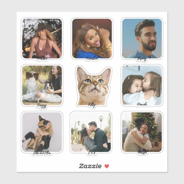 Pegatina Custom Photo Name Advent Calendar Stickers -9 Pack (Hoja)