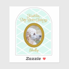 Pegatina Custom Poodle Photo & Name Sticker  Forever Friend