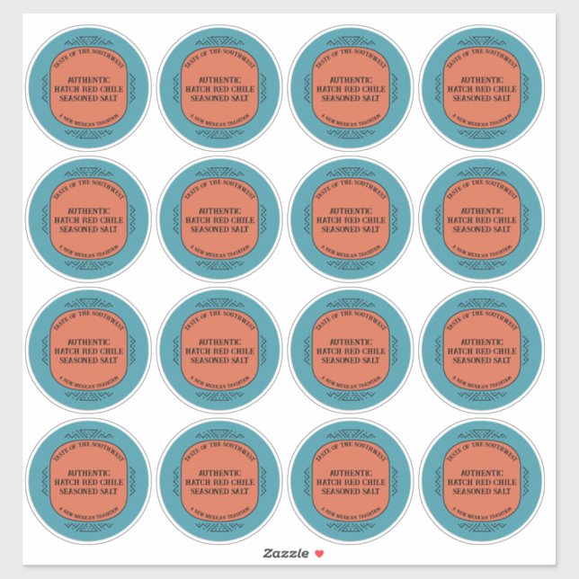Pegatina Custom Southwest Style Jar Box Tin Label Set (Hoja)