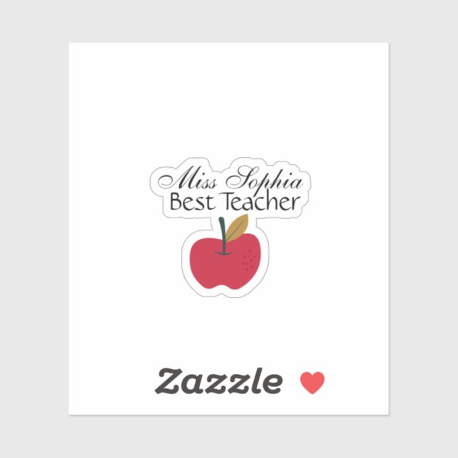 Pegatina Custom Teacher Name Sticker | Teacher Appreciation (Hoja)