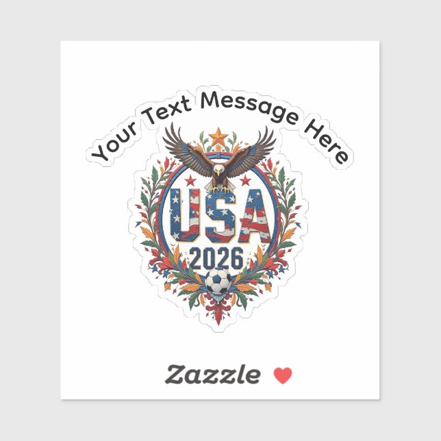 Pegatina Custom USA National Soccer Bald Eagle Logo (Hoja)