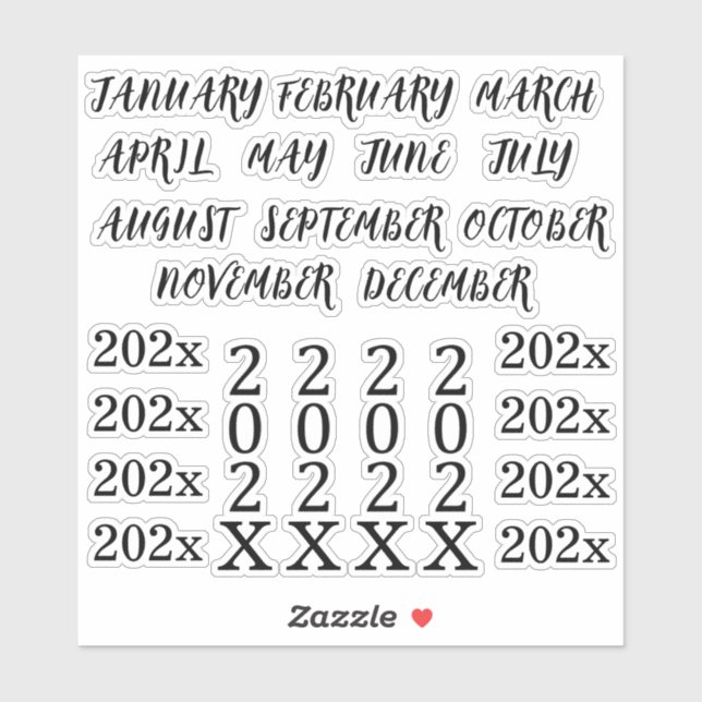 Pegatina Custom Year Headings Months Bullet Journal Planner (Hoja)