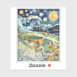 Pegatina Custom Yellowstone Mammoth Hot Springs Van Gogh