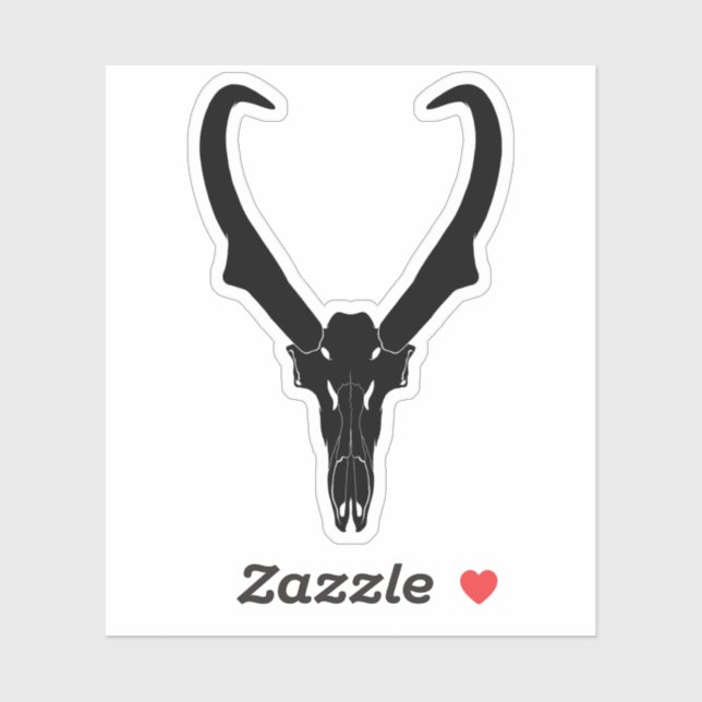 Pegatina Customizable Pronghorn Skull (Hoja)