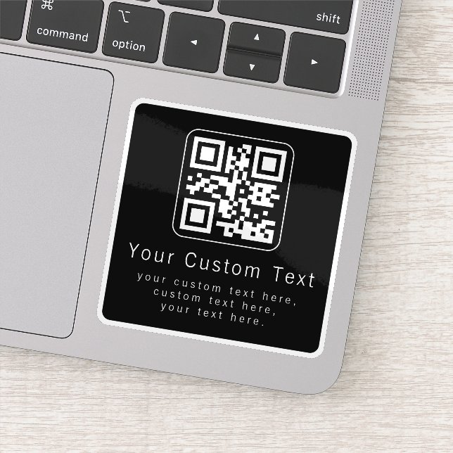 Pegatina Customizable QR Code & Editable Text Template (Detalle)