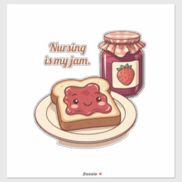Pegatina [Customize] is my jam - cute jam and toast cartoon