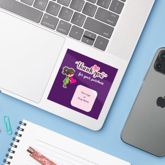 Pegatina Customized Thank You Card for Your Purchase Labels