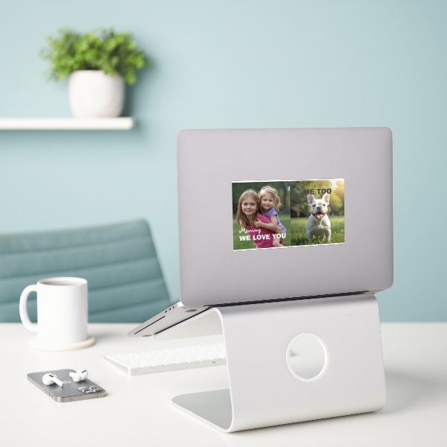 Pegatina Customized with 2 and text (Ordenado portátil  en el escritorio)