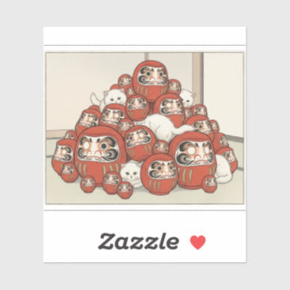 Pegatina CUSTOMJapanese Tale of Genji Heian Cat Art - Ukiyo