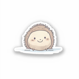 Pegatina Cuta acuarela Feliz edgehog