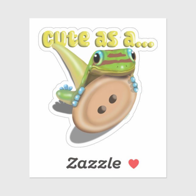 Pegatina Cuta como botón — GECKO (Hoja)